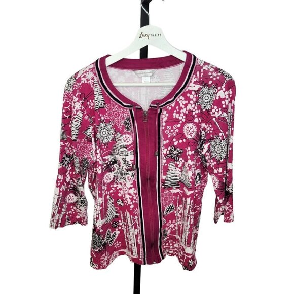 CHRISTOPHER & Banks Zip Front  Top - Picture 1 of 4